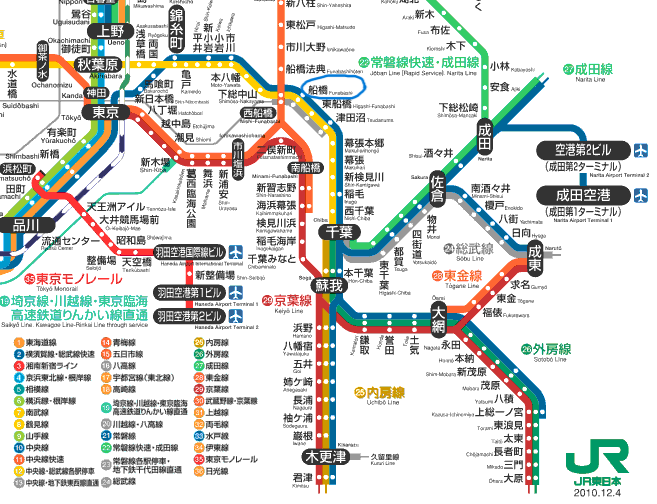 JR船橋駅周辺の路線図